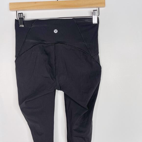 Lululemon Womens 4 Black Train Times 7/8 Leggings 25" Mesh Piecing Activewear - Picture 6 of 8